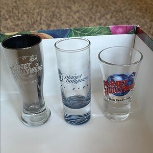 Planet Hollywood Shot Glass Set of 3